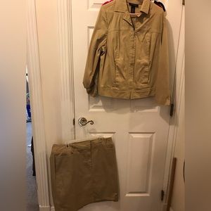 Lane Bryant khaki skirt suit.
